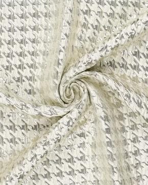 Polyester Pied De Poule Metallic Zilver, Nieuw