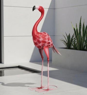 Figuur - Metal Flamingo Garden Ornament - Metaal