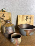 Theekom (3) - Keramiek - Bizen Theeschaal & Tokkuri