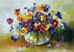 Alexander Nakonechny (1971) - Bouquet of pansies, Antiek en Kunst, Kunst | Schilderijen | Klassiek