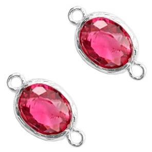 Crystal glas tussenstukken ovaal 10x18mm Indian Pink - cr..., Ophalen of Verzenden, Nieuw, Tussenstuk of Tussenkraal