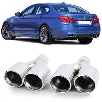 Uitlaat Sierstukken BMW F10 F11 F12 F13 Chroom Duplex, Ophalen of Verzenden, Nieuw