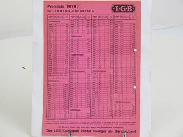 LGB Info blad #93 Preisliste 1978 (LGB Info bladen), Verzamelen, Ophalen of Verzenden, Gebruikt, Overige typen
