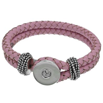 Fako Bijoux - Armband Voor Click Buttons - Gevlochten - Roze, Verzenden, Nieuw