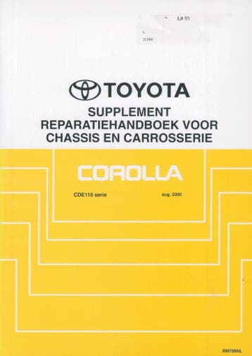 2000 Toyota Corolla chassis en carrosserie reparatiehandboek, Verzenden