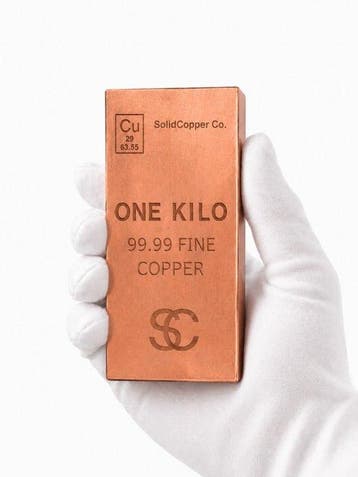 1 kilogram - Koper .999 - SollidCopper Co. (Zonder