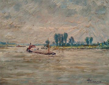 Leon Tamenne (1904-1953) - Op de Schelde, Antiek en Kunst, Kunst | Schilderijen | Klassiek