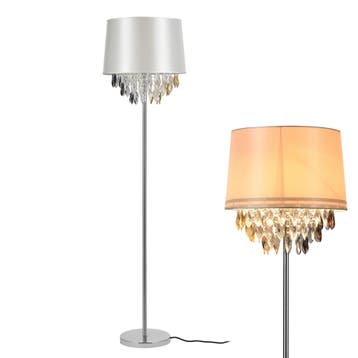 Staande lamp Royality met kristallen 165 cm E27 wit en chroo, Verzenden, Nieuw