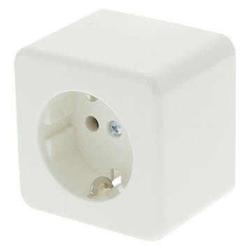 OUTLET Berker contactdoos opbouw 1-voudig randaarde polarwit, Ophalen of Verzenden, Nieuw