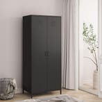 Metalen kast Seinäjoki 180x76x50 cm zwart mat [en.casa], Verzenden, Nieuw