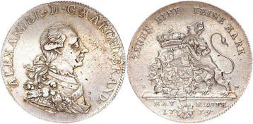 Duitsland Brandenburg-Ansbach. Alexander. Konventionstaler