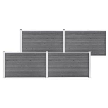 vidaXL Schutting 699x106 cm HKC grijs, Tuin en Terras, Verzenden, Nieuw, Hout