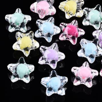 10 x Kinderkralen mix sterretjes 11 x 11,5 x 7mm gat: 2mm, Ophalen of Verzenden, Nieuw, Kraal