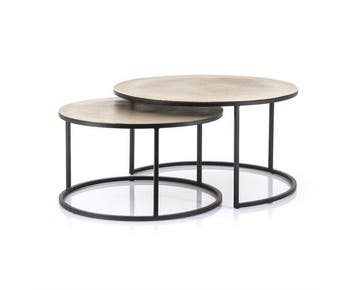 Salontafel set Setto large - brass | BY-BOO, Ophalen of Verzenden, Nieuw