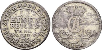 1/12 taler, daalder Esens 1730 Icg Ostfriesland: Georg Al..., Verzenden