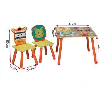 Houten Kindertafel met 2 Stoelen voor Kinderkamer, Verzenden, Nieuw