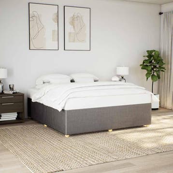 vidaXL Bedframe zonder matras stof taupe 180x200 cm, Eenpersoons, Verzenden, Nieuw, 80 cm