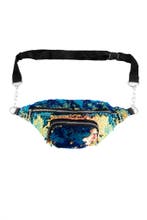 Heuptas Rond Voorvak Pailletten Olie Oceaanblauw Oranje Kett, Sieraden, Tassen en Uiterlijk, Tassen | Damestassen, Ophalen of Verzenden