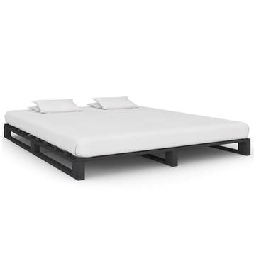 vidaXL Bedframe pallet massief grenenhout grijs 180x200 cm, Eenpersoons, Verzenden, Nieuw, 80 cm