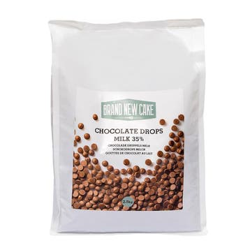 BrandNewCake Chocolade Druppels Melk (35%) 2,5kg, Verzenden, Nieuw