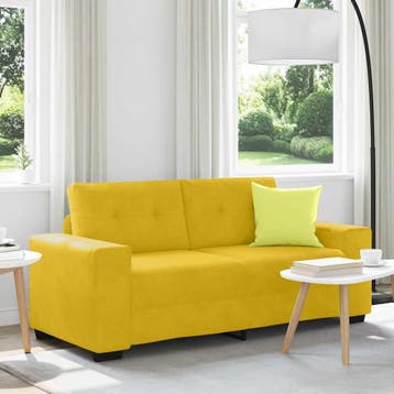 vidaXL Loveseat Sofa Geel 180x77x82 cm Fluweel, Verzenden, Nieuw, Stof