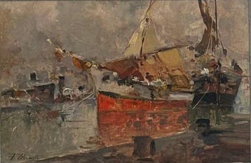 Ezelino Briante (1901-1971) - Marina con barche