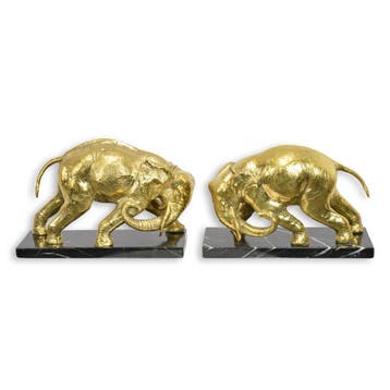 A PAIR OF BRONZE ELEPHANT BOOKENDS (Beeldjes - Decoratie), Verzenden, Nieuw