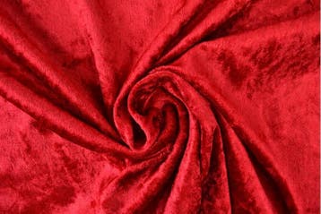 Crushed velvet stof - Rood - Per meter, 120 cm of meer, Ophalen of Verzenden, Polyester, Rood