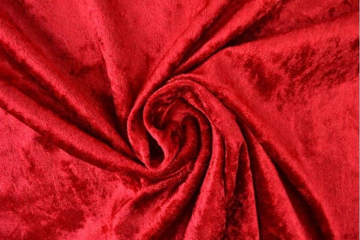 Crushed velvet stof - Rood - Per meter, Hobby en Vrije tijd, Stoffen en Lappen, 120 cm of meer, 200 cm of meer, Rood, Nieuw, Polyester
