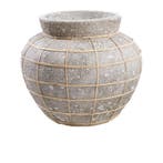 Bazar Bizar De Belly Vaas - Beton Grijs Naturel - L -, Huis en Inrichting, Zo goed als nieuw, Aardewerk of Porselein, Minder dan 50 cm