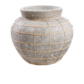 Bazar Bizar De Belly Vaas - Beton Grijs Naturel - L -, Huis en Inrichting, Woonaccessoires | Vazen, Ophalen of Verzenden, Zo goed als nieuw