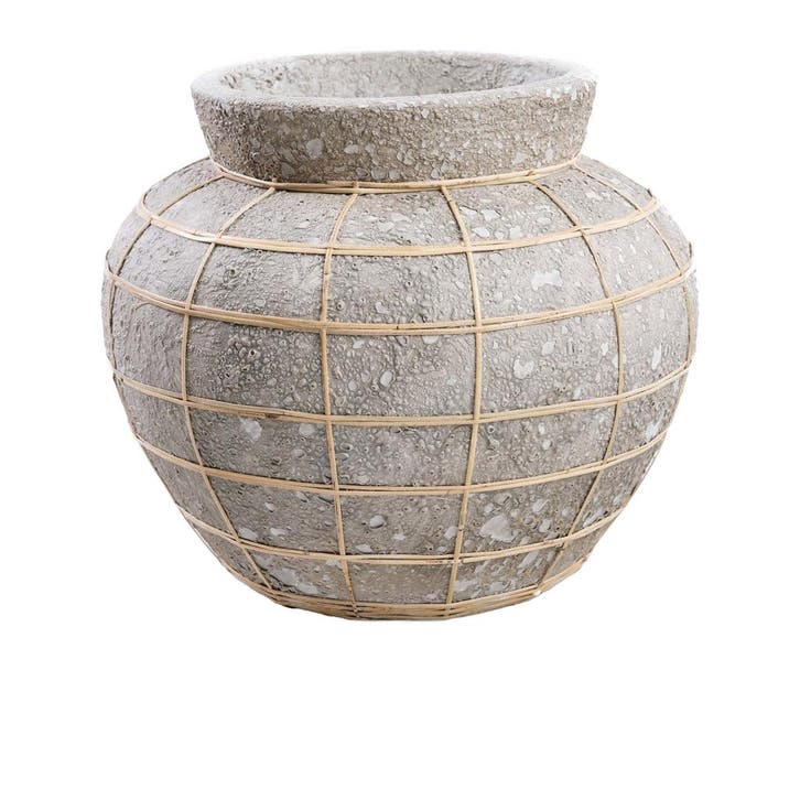 Bazar Bizar De Belly Vaas - Beton Grijs Naturel - L -, Huis en Inrichting, Woonaccessoires | Vazen, Zo goed als nieuw, Aardewerk of Porselein