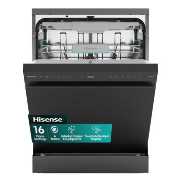 Hisense HS663A90BXUK vaatwasser Vrijstaand 16 couverts369, Witgoed en Apparatuur, Ophalen of Verzenden, Nieuw, 95 cm of meer