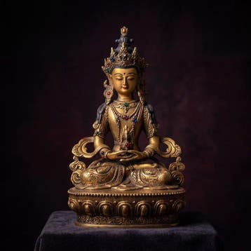 Amitayus — Boeddha van Onmetelijk Leven - Brons - Azië