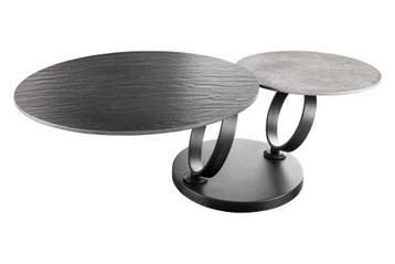 Design Salontafel DANCING RINGS Zwart Grijs Rond Draaibaar, Ophalen of Verzenden, Nieuw