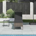 vidaXL Ligstoel met kussen grijs 55x200x44cm polyrotan, Tuin en Terras, Ligbedden, Verzenden, Nieuw