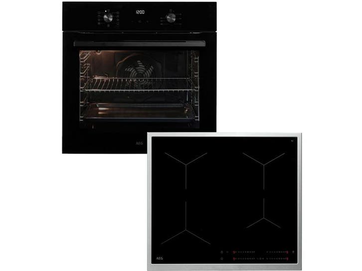AEG HH24BSIB - Inbouwoven + Kookplaat Set - 72L A+ RVS/zwart, Witgoed en Apparatuur, Kookplaten, Zo goed als nieuw, Verzenden