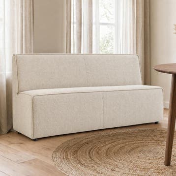 *WOONWINKEL* Eetkamerbank Met Naden Beige 200 Cm, Huis en Inrichting, Verzenden, Nieuw, Stof