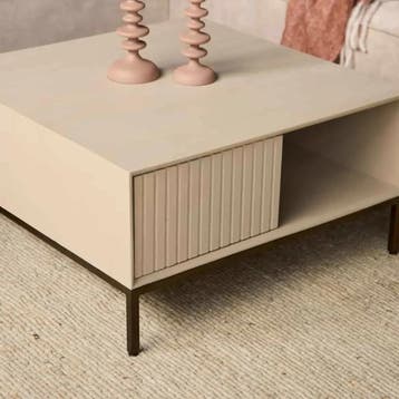 Salontafel Madison Sand | 80 cm | Vierkant | Starfurn, Ophalen of Verzenden, Nieuw