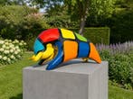 Beeld, garden statue modern colored bull - 26 cm - polyresin, Antiek en Kunst, Curiosa en Brocante