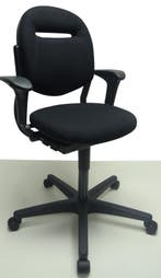 Bureaustoel Ahrend 220 nieuwe stof, 4 jaar garantie, Ophalen of Verzenden, Gebruikt, Zwart, Bureaustoel