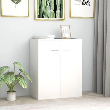 vidaXL Dressoir 60x30x75 cm bewerkt hout wit, Verzenden, Nieuw, 50 tot 100 cm, 25 tot 50 cm