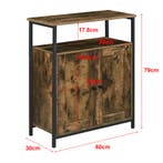 Commode Aremark 79x60x30 cm zwart en houtkleurig, Verzenden, Nieuw