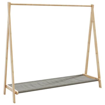vidaXL Kledingrek met schappen 106x34x102 cm bamboe, Verzenden, Nieuw
