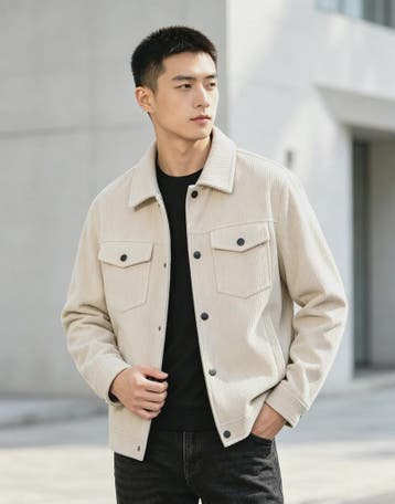 Herfst/Lente Heren Casual Corduroy Jas met Knopenkraag, Dieren en Toebehoren, Verzenden, Nieuw
