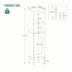 Smalle Badkamerkast – Compacte Hoekkast met Deur en Plank, Verzenden, Nieuw