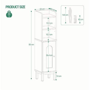 Smalle Badkamerkast – Compacte Hoekkast met Deur en Plank, Verzenden, Nieuw