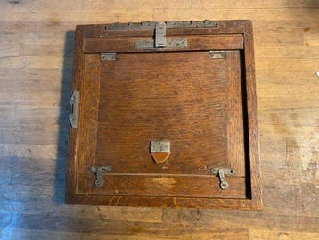 Antique Wooden Contact Printing Frame - Brass Fittings &, Nieuw