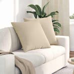 vidaXL Sofa Kussens 2 stuks Crème 60 x 60 cm Stof, Huis en Inrichting, Woonaccessoires | Kussens, Verzenden, Nieuw