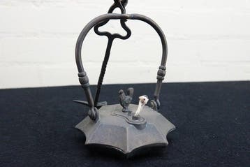 Olielamp - Legering, Keramiek - antieke olielamp
